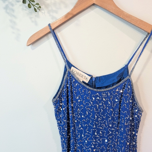 Roberta Bridal Blue Spaghetti Strap Cocktail Dress - Picture 2 of 9